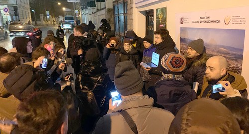 Акция в поддержку Абдулмумина Гаджиева. Фото Олега Краснова для "Кавказского узла"
