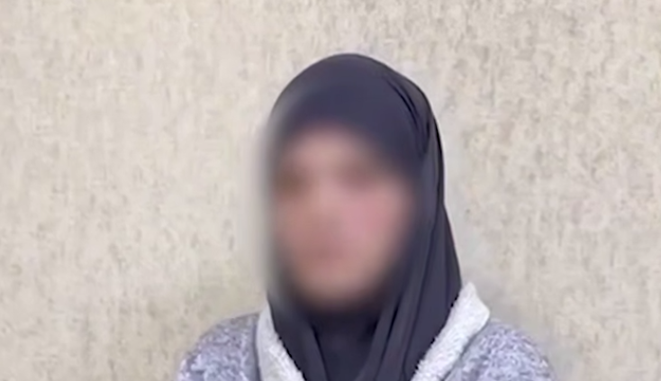 Подозреваемая по делу о теракте в Хасавюрте. Стоп-кадр видео РГВК "Дагестан" от 02.05.25, https://t.me/RGVKDAGESTAN/37719